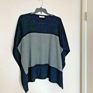 Orange Fashion Village Womens One Size Oversized Sweater Poncho jacket Gray Blac